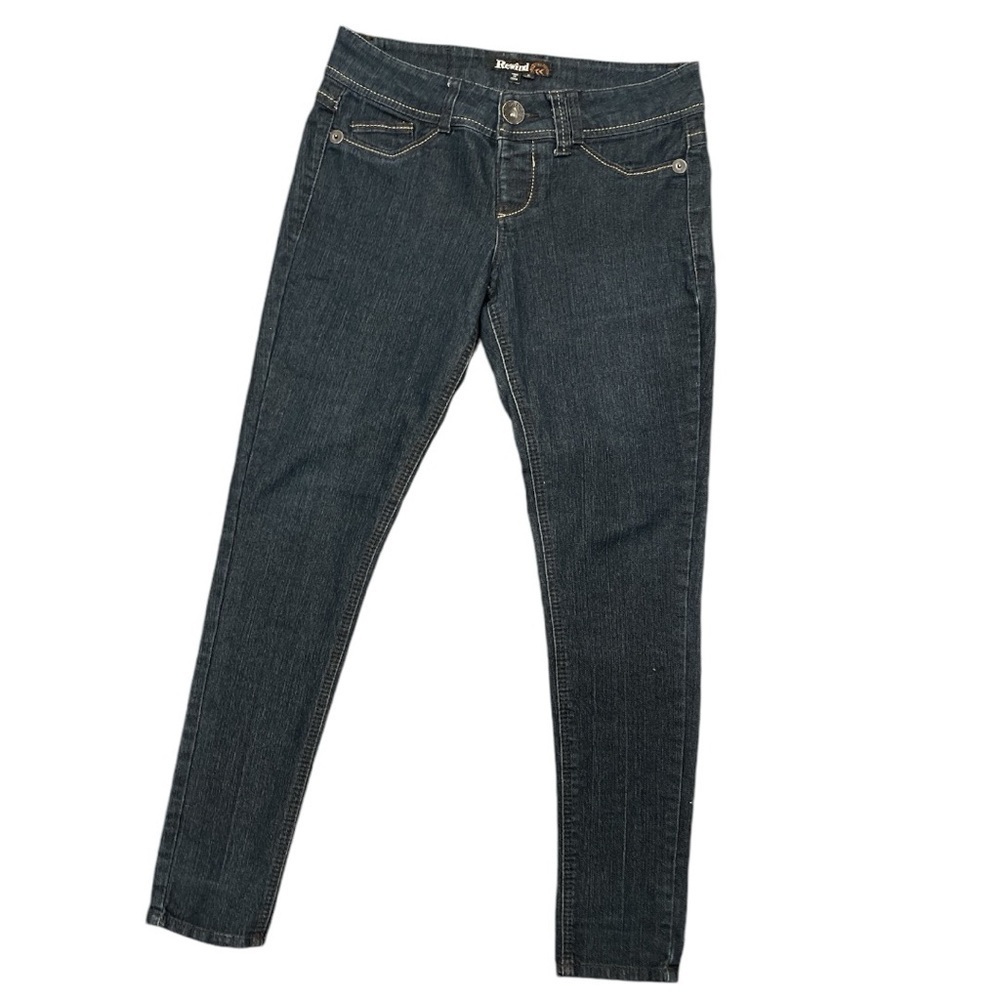REWIND sz 5 blue vintage pull on skinny leg blue jeans vintage